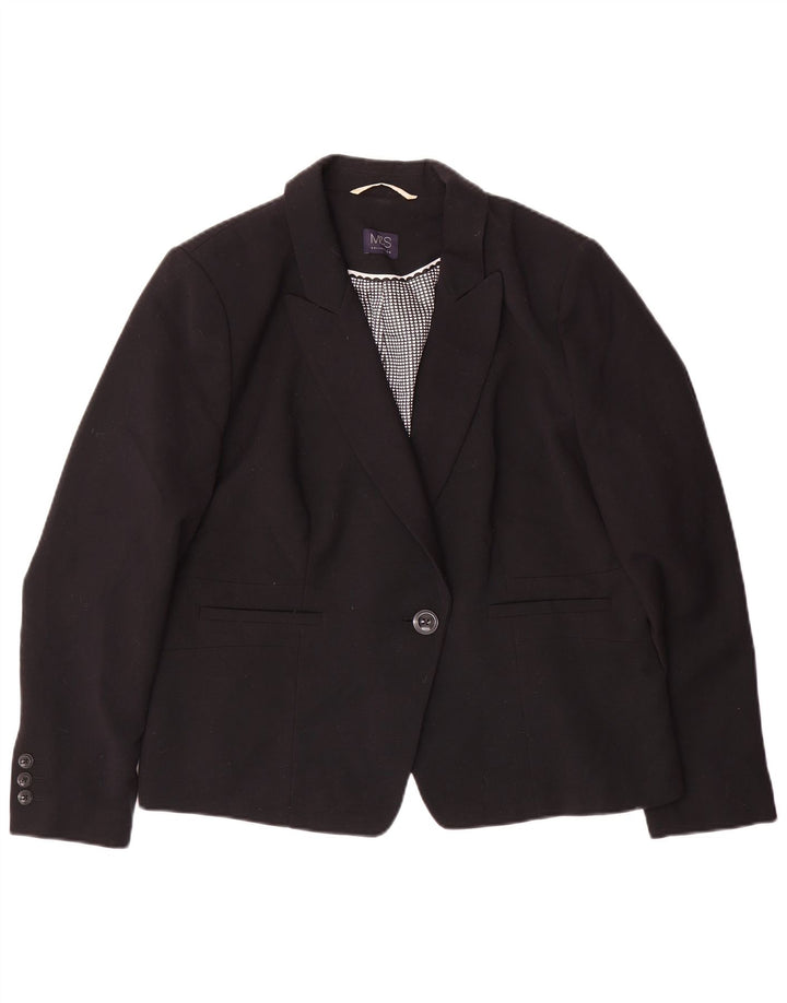 Marks & Spencer Γυναικείο μπουφάν blazer UK 20 2XL μαύρο πολυεστέρα