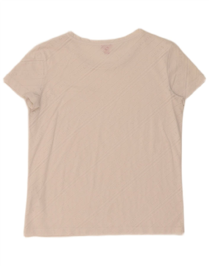 Guess Γυναικείο γραφικό T-Shirt Top 10 Small Off White
