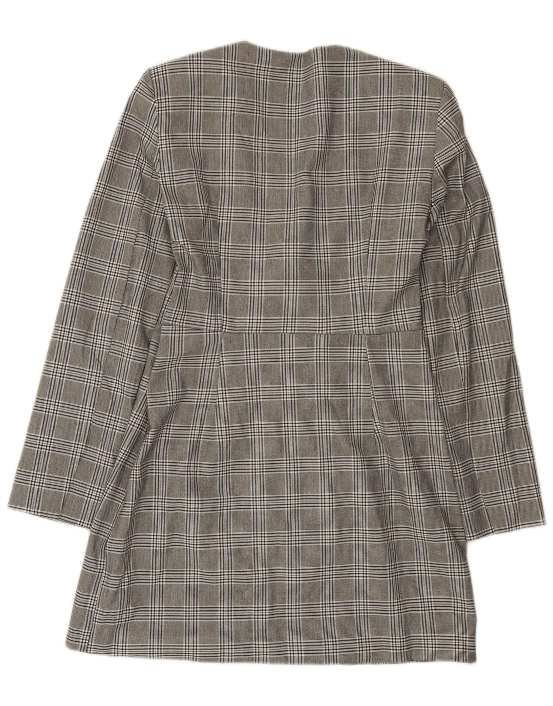 Zara Γυναικείο φόρεμα με θήκη UK 14 Large Grey Houndstooth Polyester