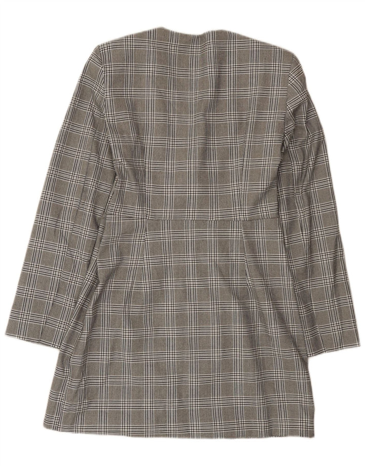 Zara Γυναικείο φόρεμα με θήκη UK 14 Large Grey Houndstooth Polyester