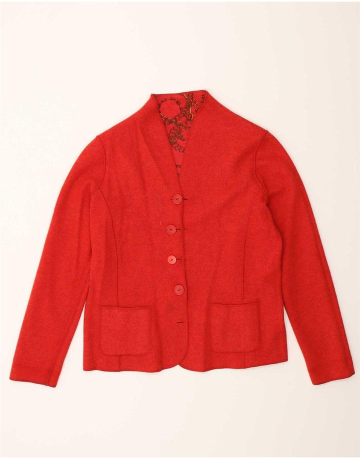Vintage Γυναικείο Abstract Pattern Reversible Blazer Jacket UK 14 Medium Red