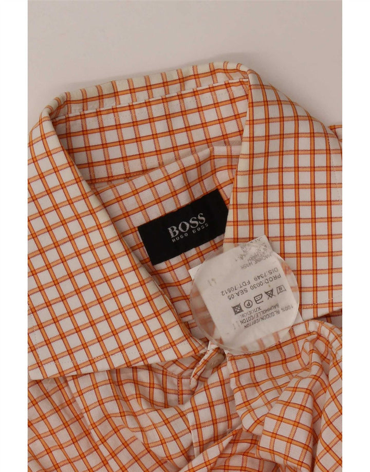 Ανδρικό πουκάμισο Hugo Boss, μεσαίο πορτοκαλί, βαμβακερό