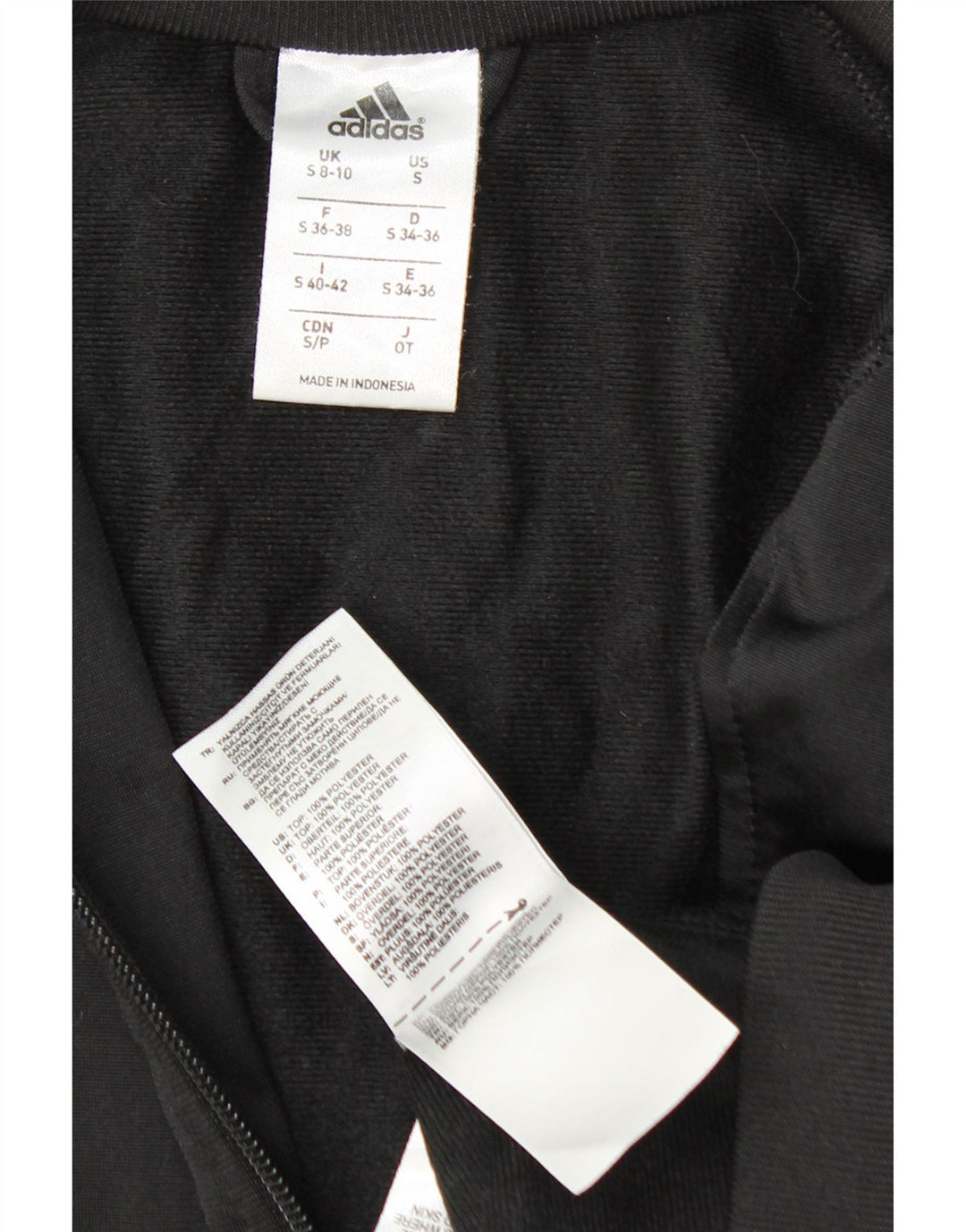 Γυναικεία αθλητική φόρμα γραφικών Adidas Top Jacket UK 8/10 Small Black Polyester