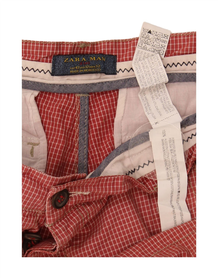 Zara Ανδρικό σορτς Chino EU 42 Large W32 Κόκκινο βαμβακερό