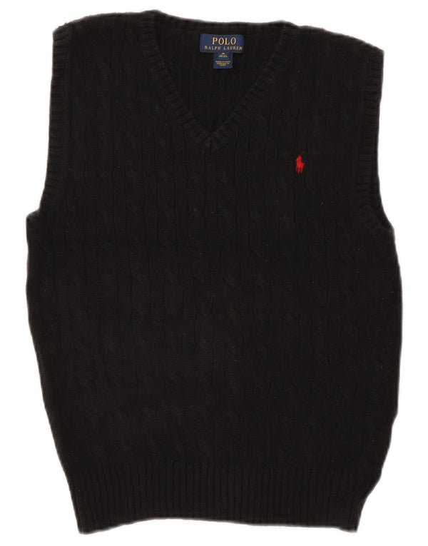 Polo Ralph Lauren Boys Vest Tank Top 10-11 ετών Μεσαίο μαύρο βαμβακερό