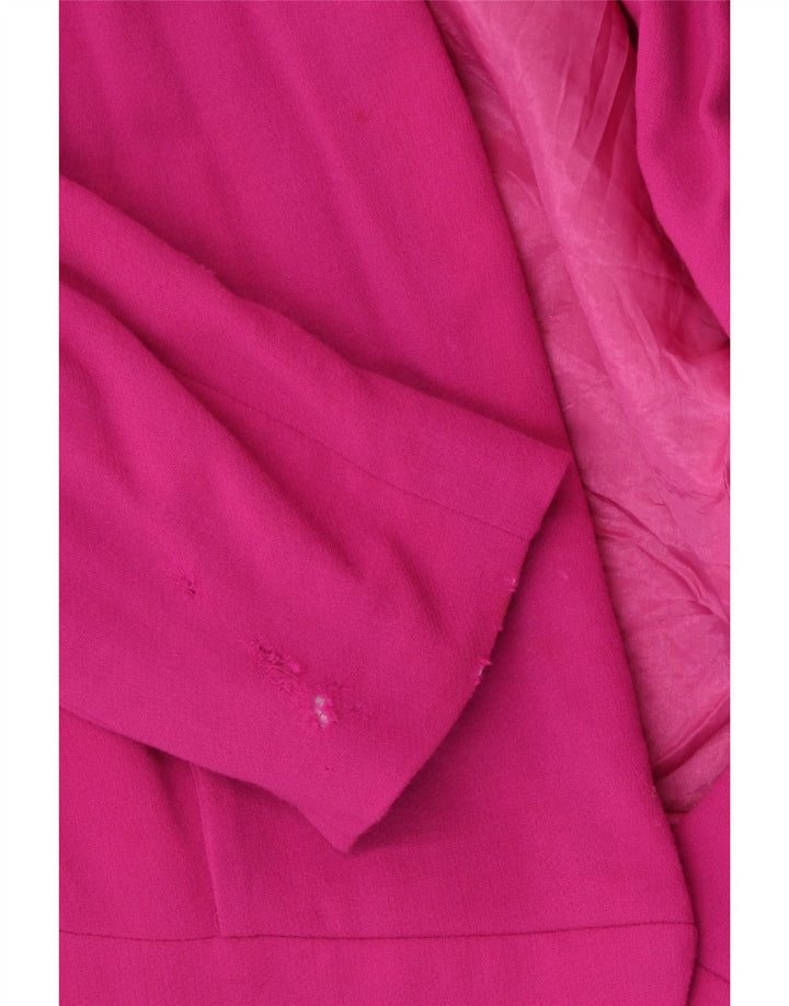 Elegance Γυναικείο Μπλέιζερ Μπουφάν UK 14 Μεσαίο Ροζ Μαλλί