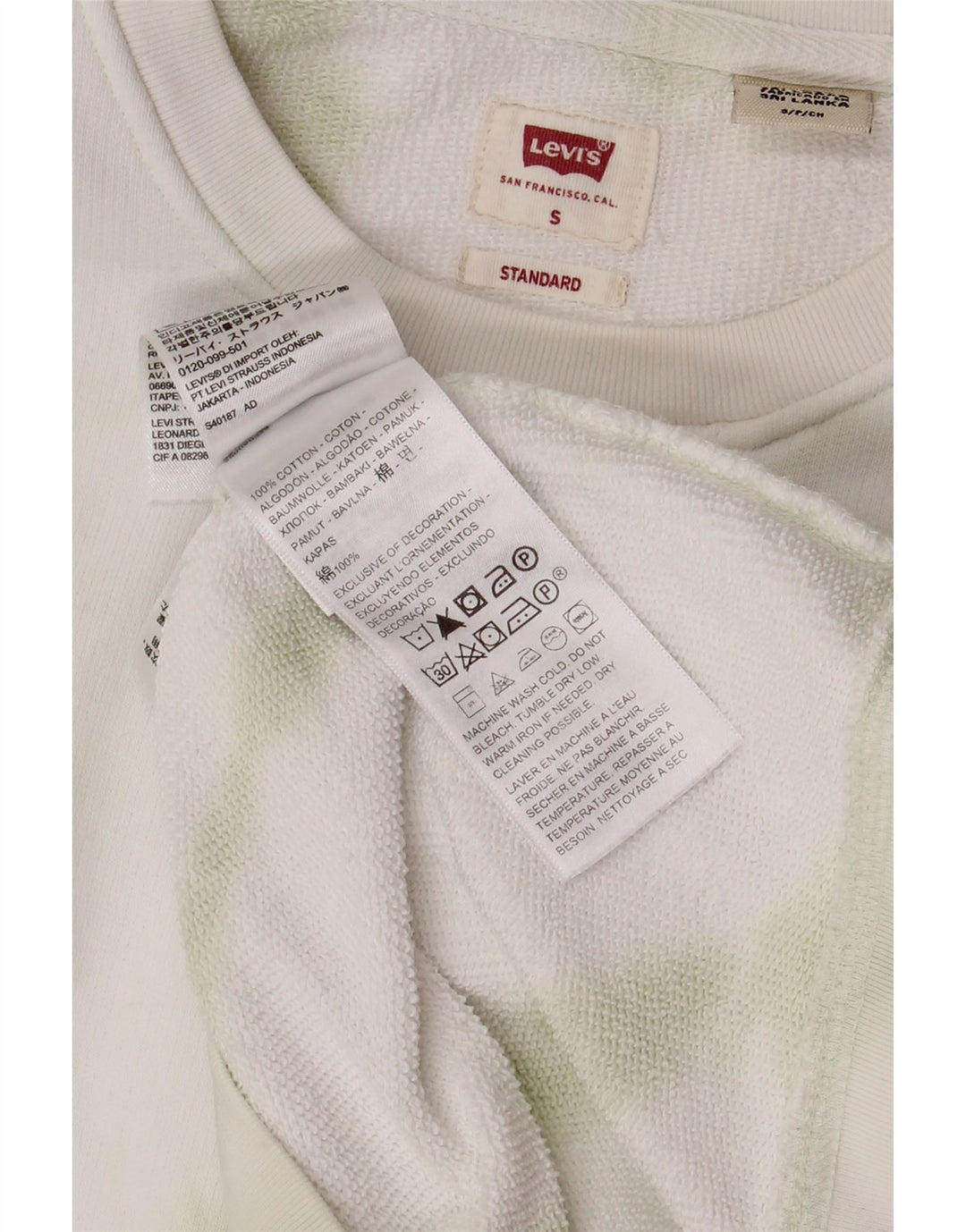 Ανδρικό φούτερ LEVI'S, Jumper Small White Tie Dye Cotton