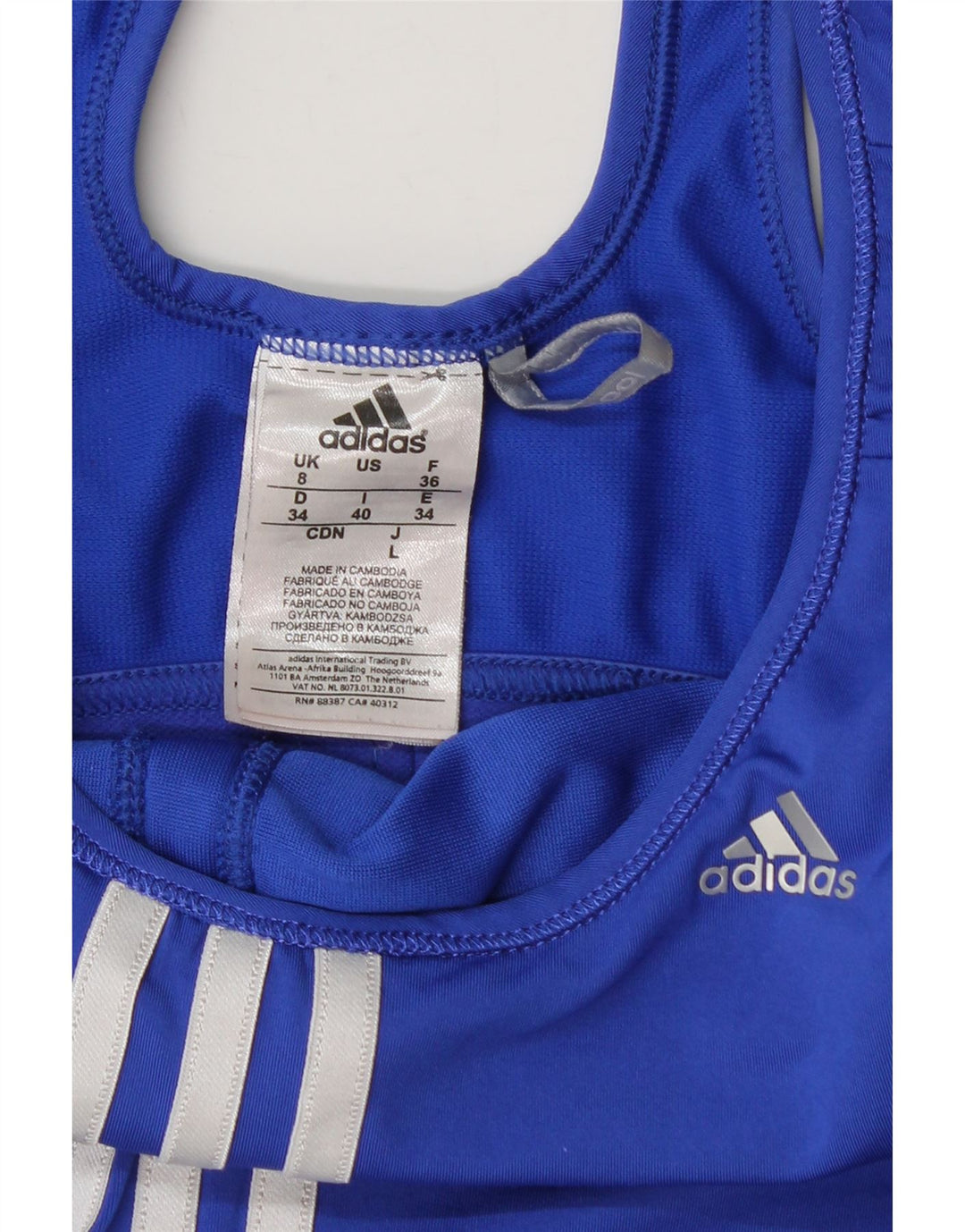 Adidas Γυναικείο γιλέκο Climacool Top UK 8 Small Blue Colorblock Nylon
