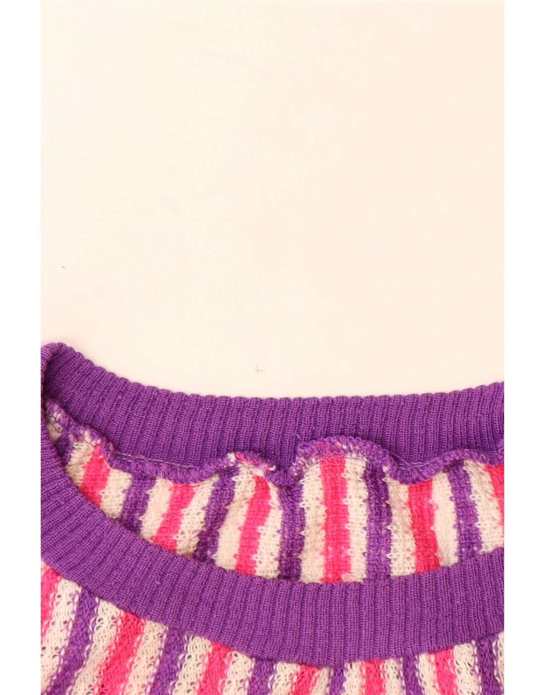 VINTAGE Γυναικείο πουλόβερ με λαιμόκαυστο UK 14 Μεγάλο πολύχρωμο ριγέ