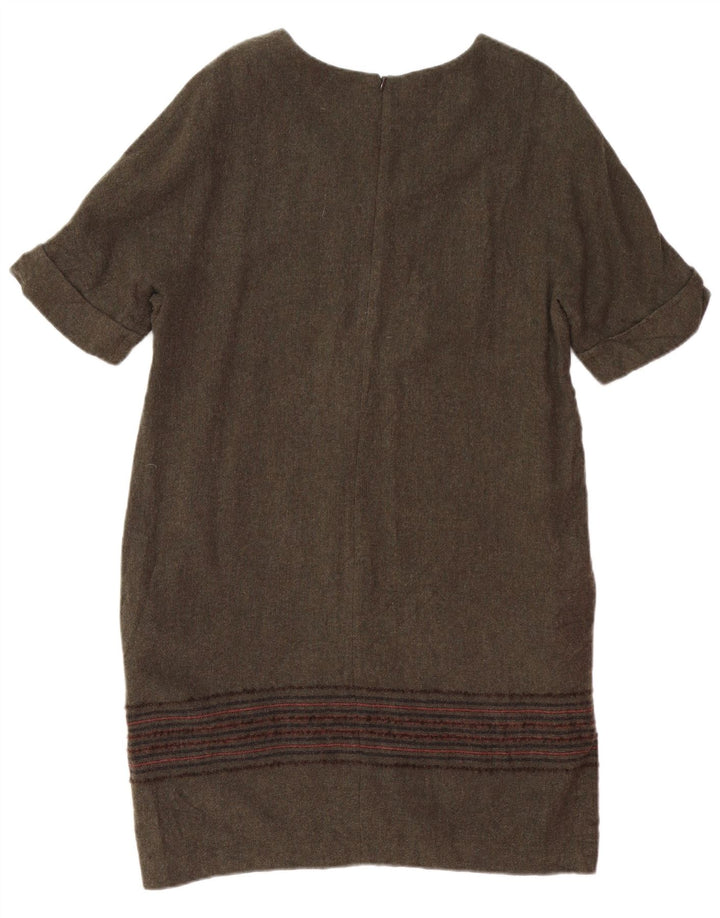 MASSIMO DUTTI Γυναικείο φόρεμα Shift UK 14 Μεγάλο μαλλί χακί ριγέ