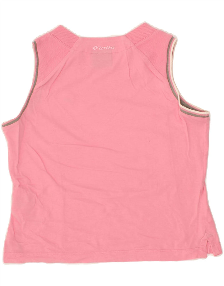 LOTTO Womens Crop Vest Top UK 12 Medium Pink Cotton Vintage Lotto and Second-Hand Lotto from Messina Hembry 