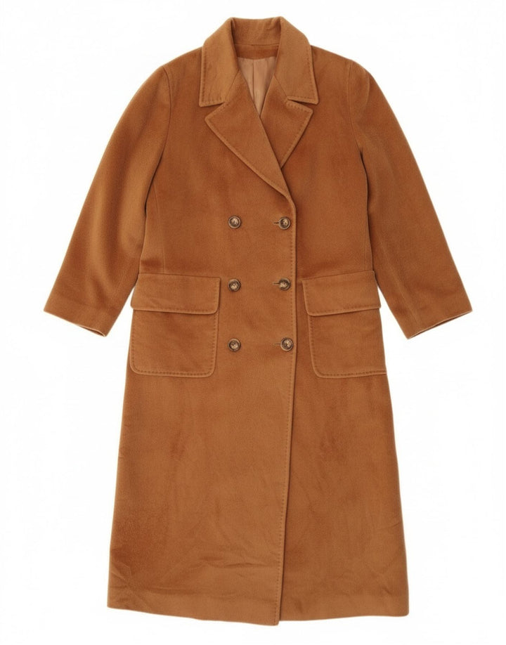 Piacenza Γυναικείο Παλτό UK 14 Μεγάλο Καφέ Μαλλί