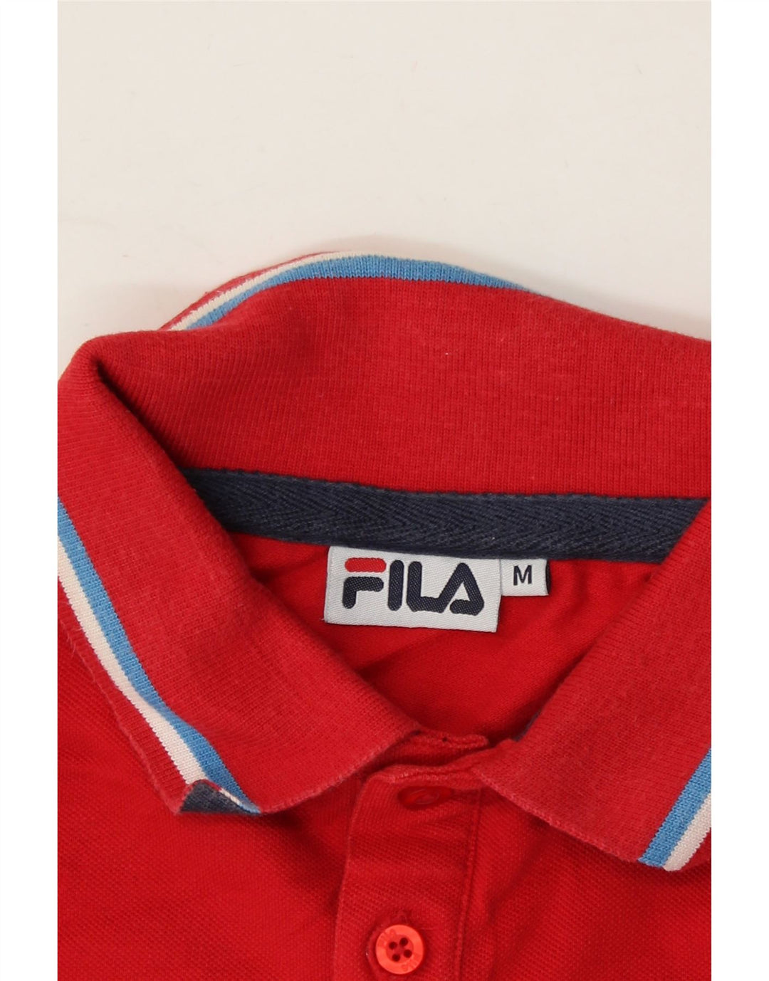FILA Mens Polo Shirt Medium Red Cotton Vintage Fila and Second-Hand Fila from Messina Hembry 