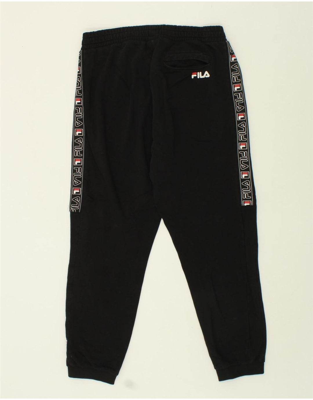 FILA Mens Graphic Tracksuit Trousers Joggers Large Black Vintage Fila and Second-Hand Fila from Messina Hembry 