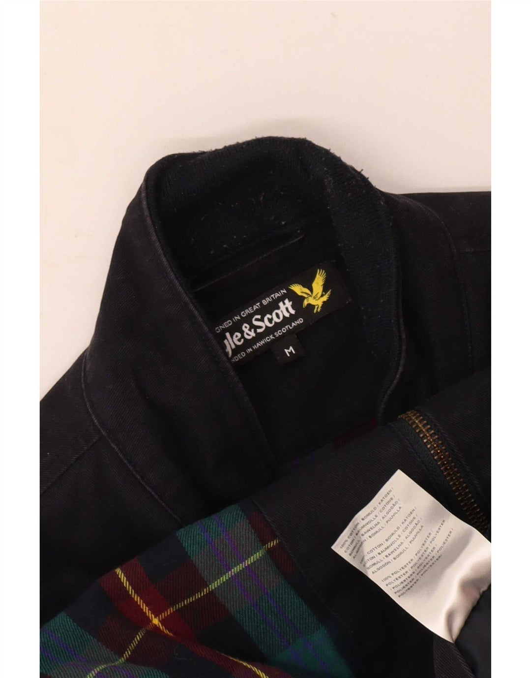Lyle & Scott Ανδρικό Bomber Jacket UK 38 Medium Navy Blue Cotton