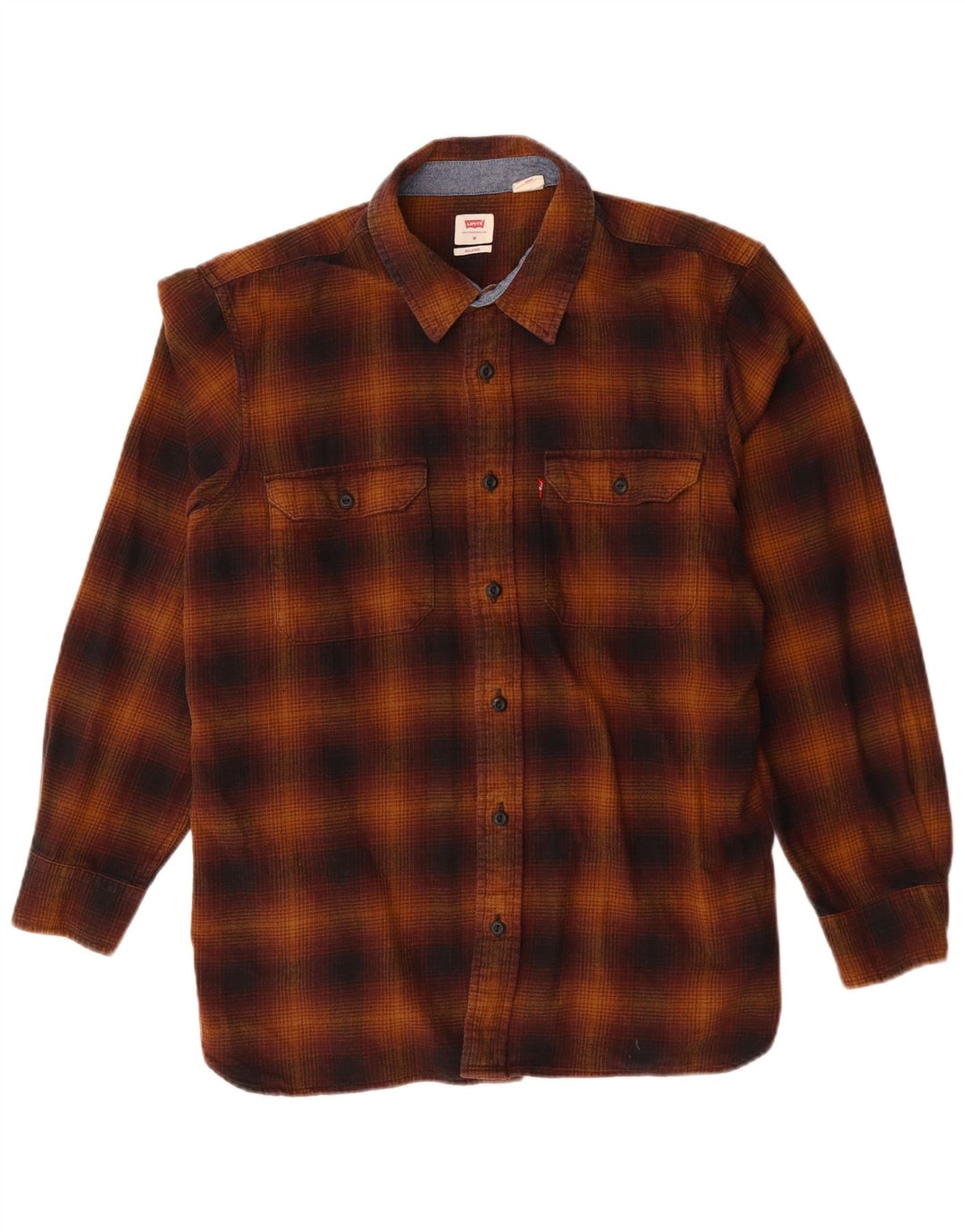 Ανδρικό πουκάμισο Levi's Checked Relaxed Fit Flannel, μεσαίο καφέ βαμβακερό