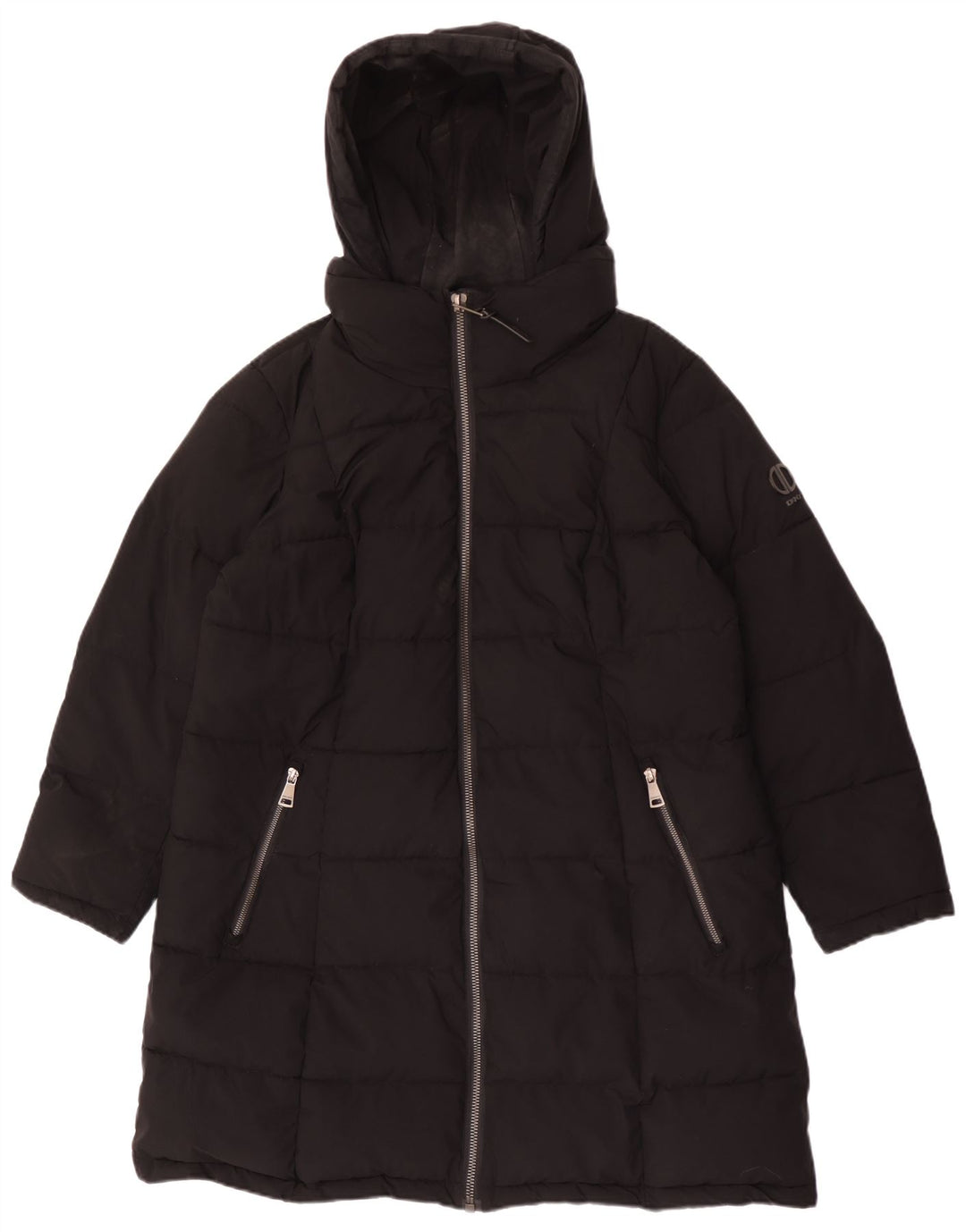 Dkny Γυναικείο παλτό με κουκούλα UK 18 XL Μαύρο πολυεστέρα