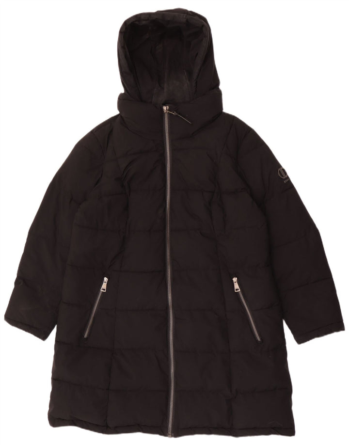 Dkny Γυναικείο παλτό με κουκούλα UK 18 XL Μαύρο πολυεστέρα