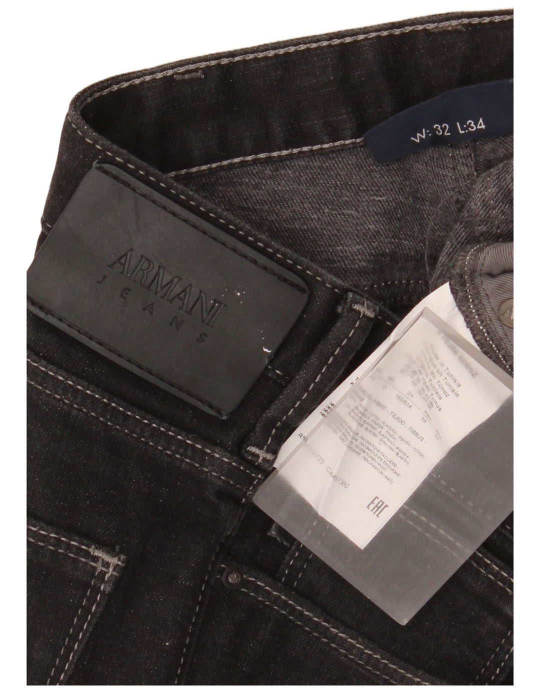 Armani Ανδρικό Slim Jeans W32 L34 Μαύρο βαμβακερό