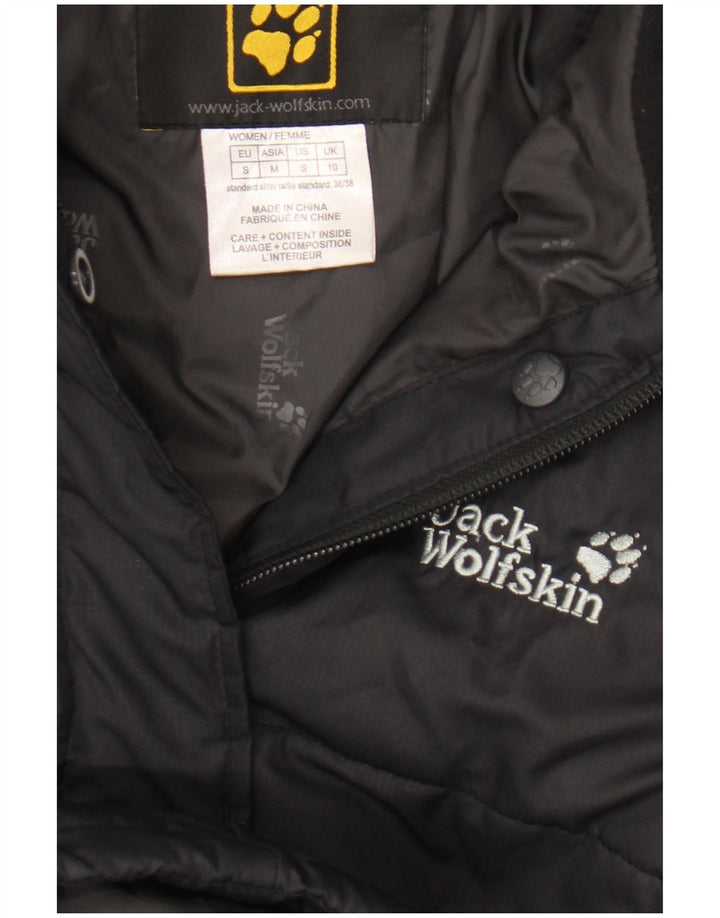 Jack Wolfskin Γυναικείο παλτό με κουκούλα UK 10 μικρό μαύρο πολυεστέρα