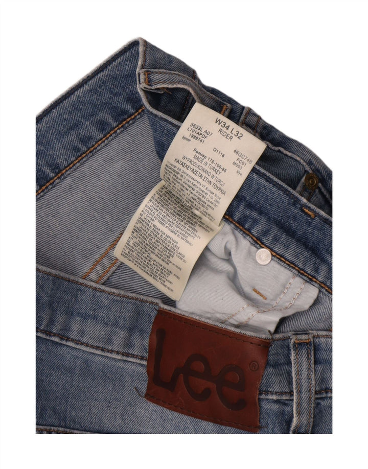 Lee Mens Rider Straight Jeans W34 L28 Blue Cotton