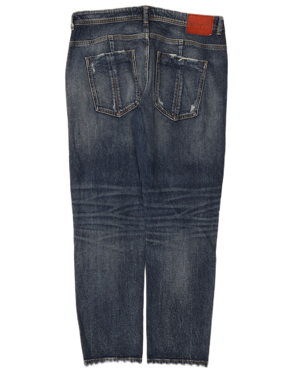 Zara Γυναικεία Distressed Slim Jeans EU 40 Medium W30 L28 Blue Cotton