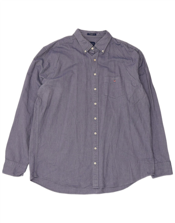 Ανδρικό πουκάμισο Gant Regular Fit Size 45/46 18 2XL Blue Cotton