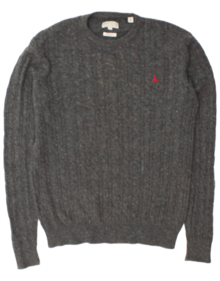 Jack Wills Ανδρικό πουλόβερ με λαιμόκοψη Marlow Crew Medium Grey Flecked
