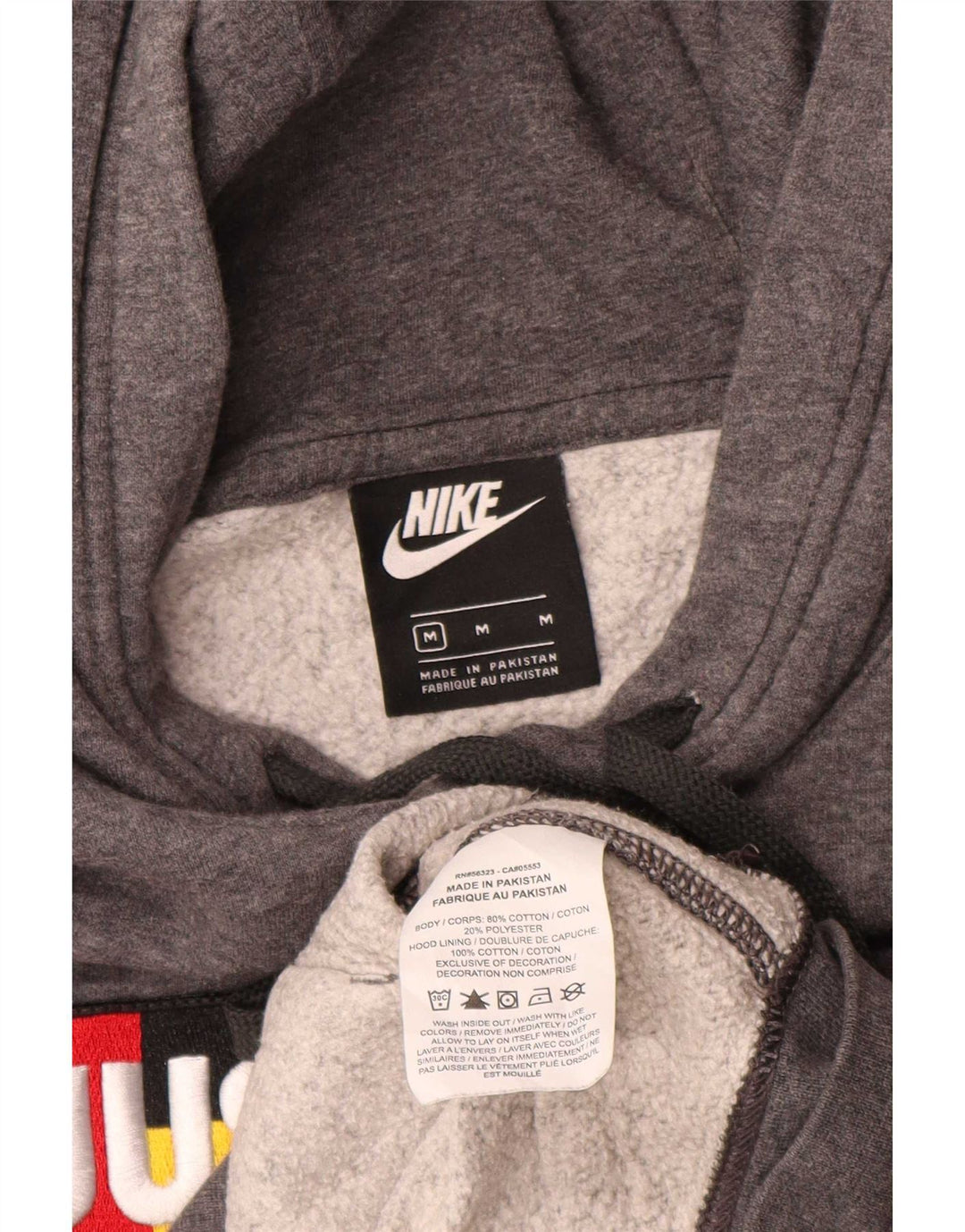 Ανδρικά γραφικά κουκούλα Nike, μεσαίο γκρι βαμβακερό
