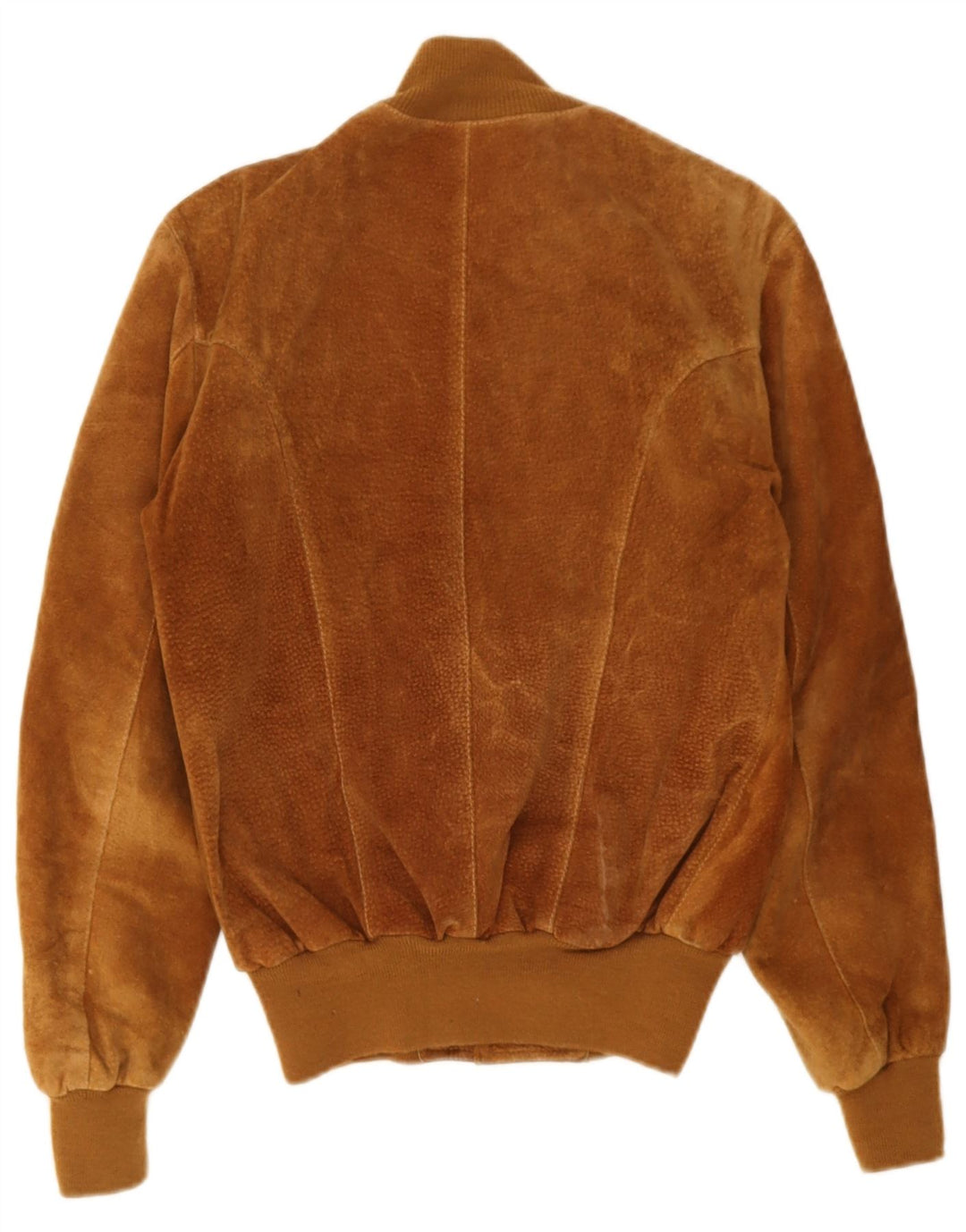 Vintage Γυναικείο Suede Bomber Jacket UK 10 Small Brown