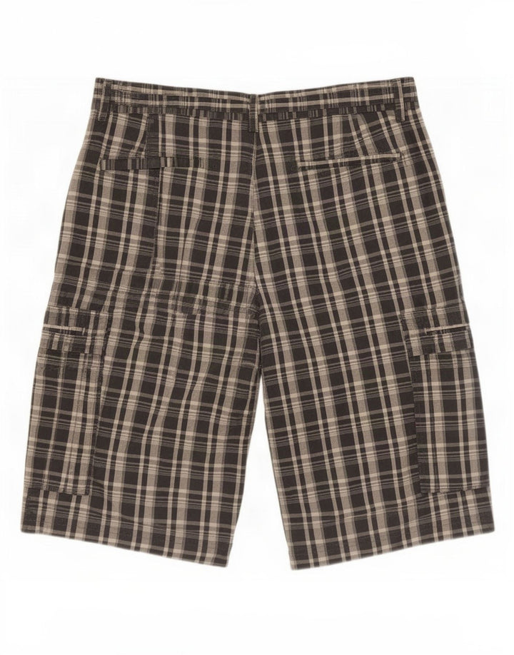 Marks & Spencer Ανδρικό σορτς Cargo Autograph Medium W32 Γκρι καρό βαμβακερό