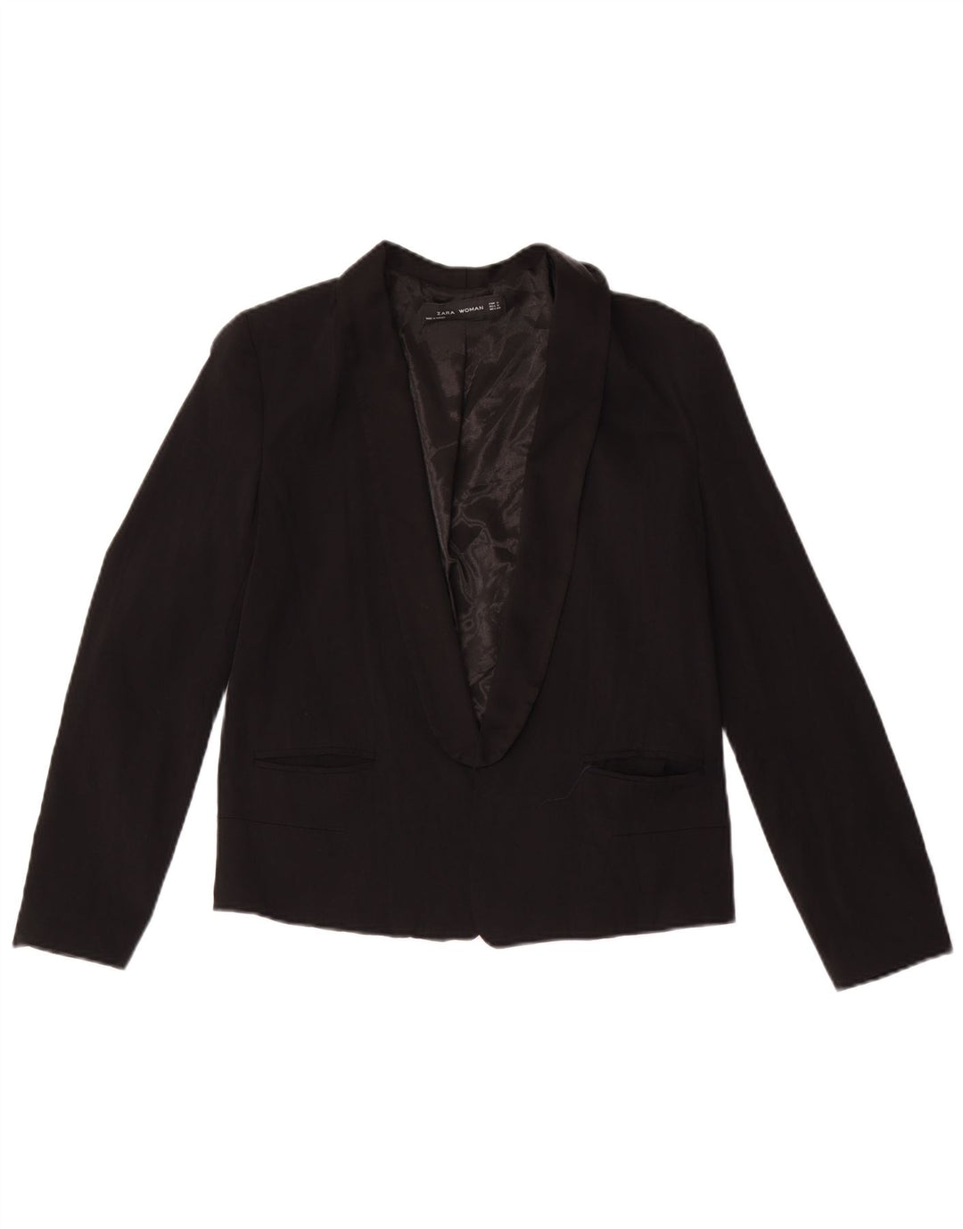 Zara Γυναικείο Open Blazer Jacket UK 10 Small Black