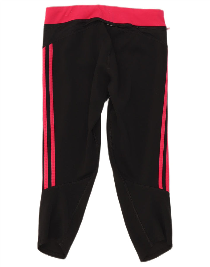 Adidas Γυναικεία Κάπρι Κολάν UK 12 Medium Black Colourblock Polyester