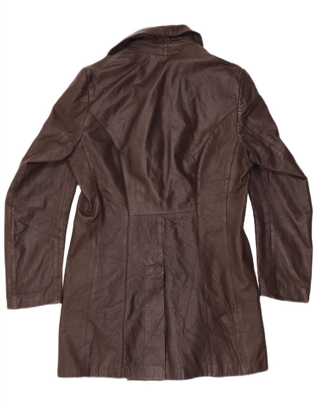 VINTAGE Γυναικείο Δερμάτινο Παλτό IT 50 XL Καφέ