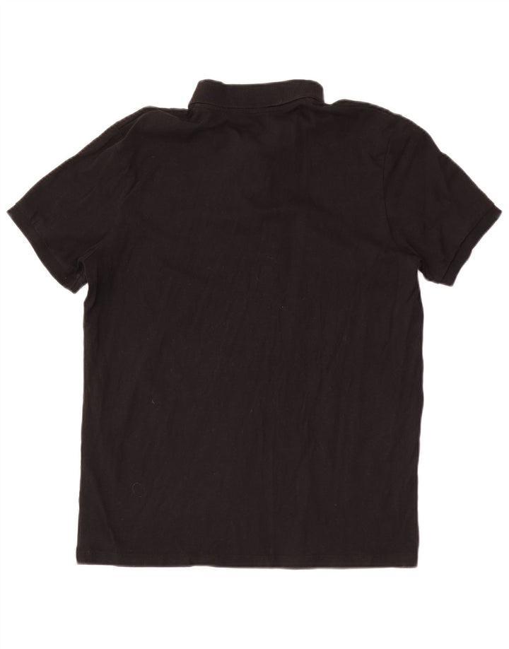 Ανδρικό μπλουζάκι πόλο Jack & Jones, μεσαίο μαύρο βαμβακερό