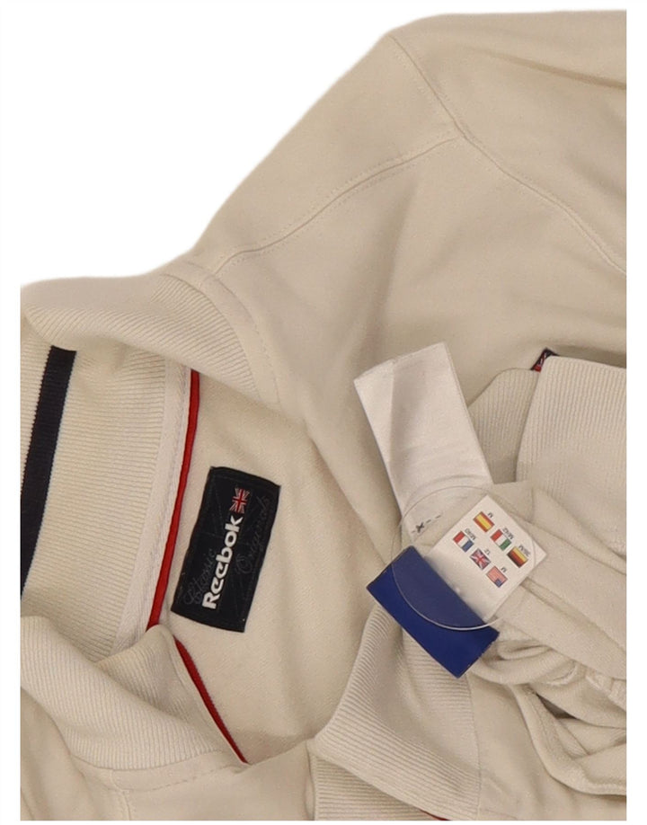 Γυναικεία αθλητική φόρμα Reebok Top Jacket UK 12 Μεσαίο λευκό βαμβακερό