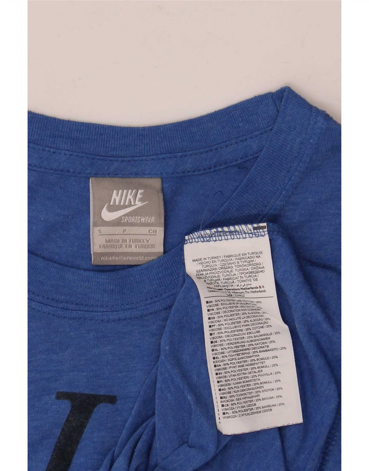 Ανδρικό γραφικό μπλουζάκι Nike, μικρό μπλε πολυεστέρας