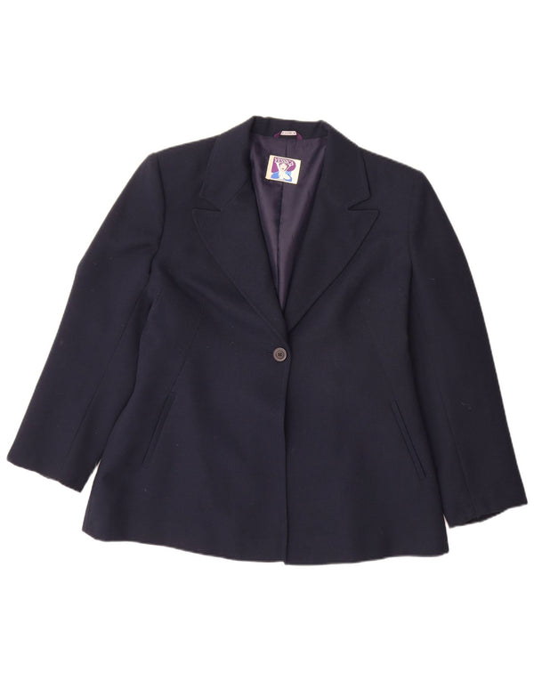 Yessica Γυναικείο Μπουφάν σακάκι με 1 κουμπί EU 42 Large Navy Blue Polyester