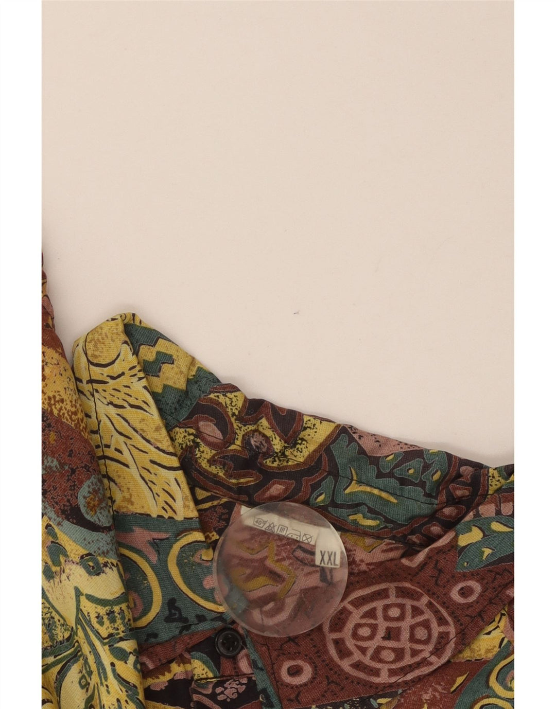 Vintage Ανδρικό Abstract Pattern κοντομάνικο πουκάμισο 2XL πολύχρωμο