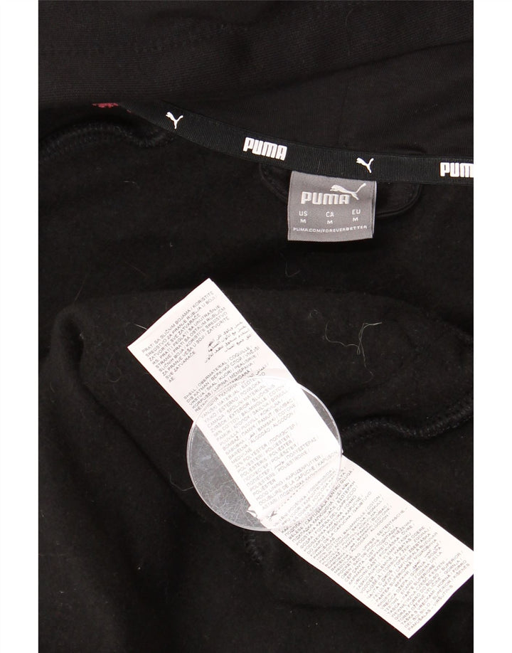 Puma γυναικείο πουλόβερ με κουκούλα με φερμουάρ UK 14 μεσαίο μαύρο βαμβακερό χρώμα