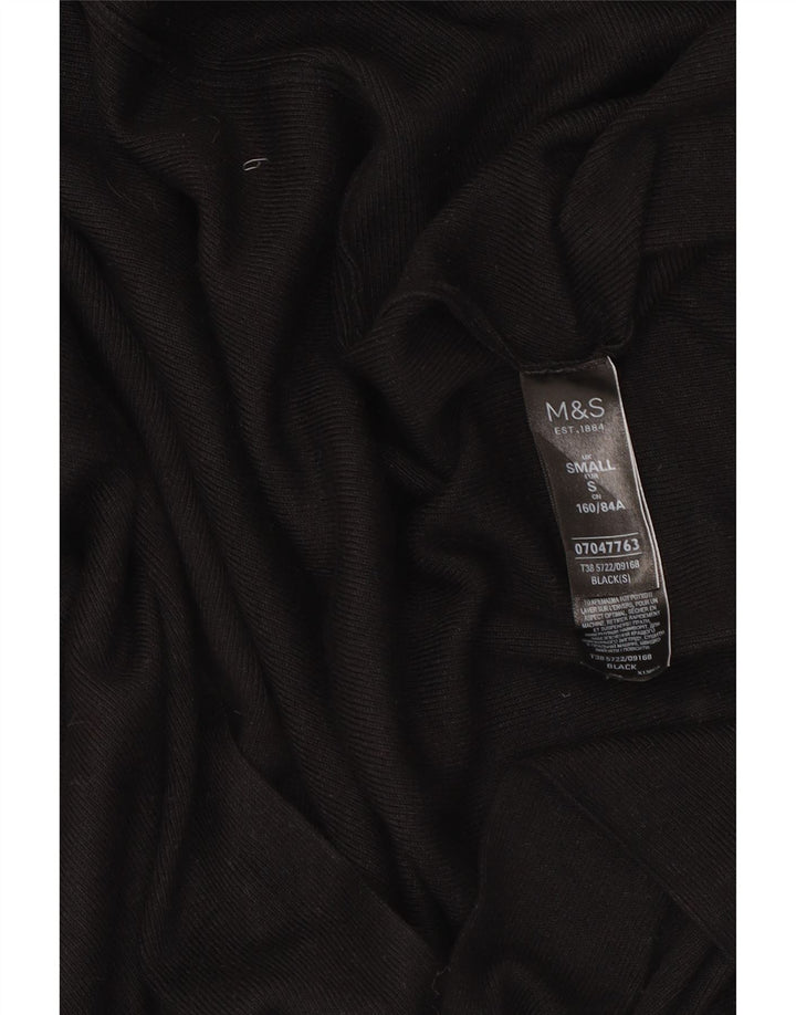 Marks & Spencer Γυναικείο Longline ανοιχτό πουλόβερ ζακέτα UK 10 Small Black
