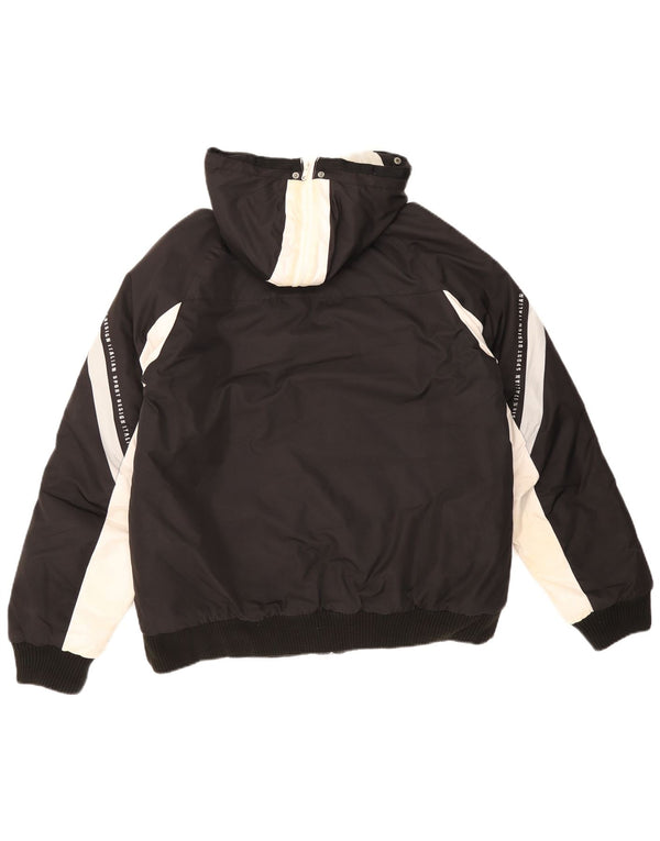 Lotto Mens Hooded Padded Jacket UK 40 Large Black Colourblock Polyester