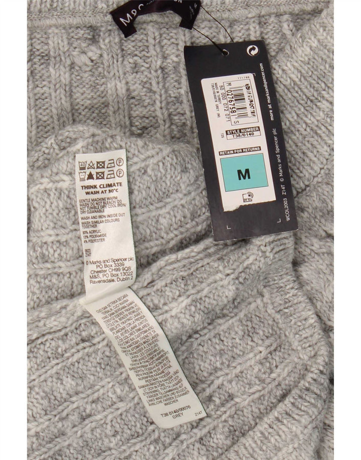 Marks & Spencer Γυναικεία Πλεκτή Μίντι Φούστα Μεσαία W30 Γκρι Ακρυλική