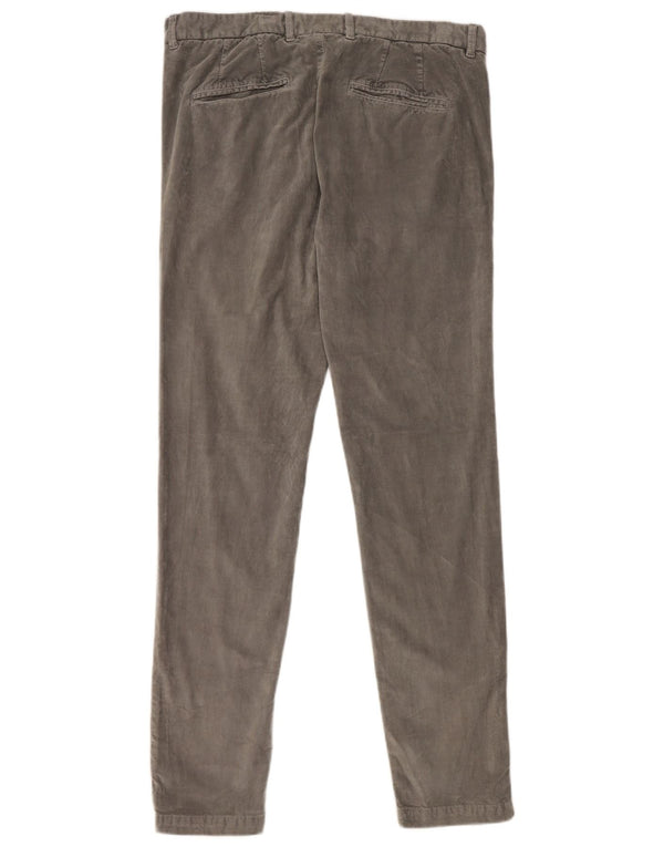 Γυναικείο στενό κοτλέ παντελόνι Benetton IT 48 XL W34 L31 Γκρι βαμβακερό