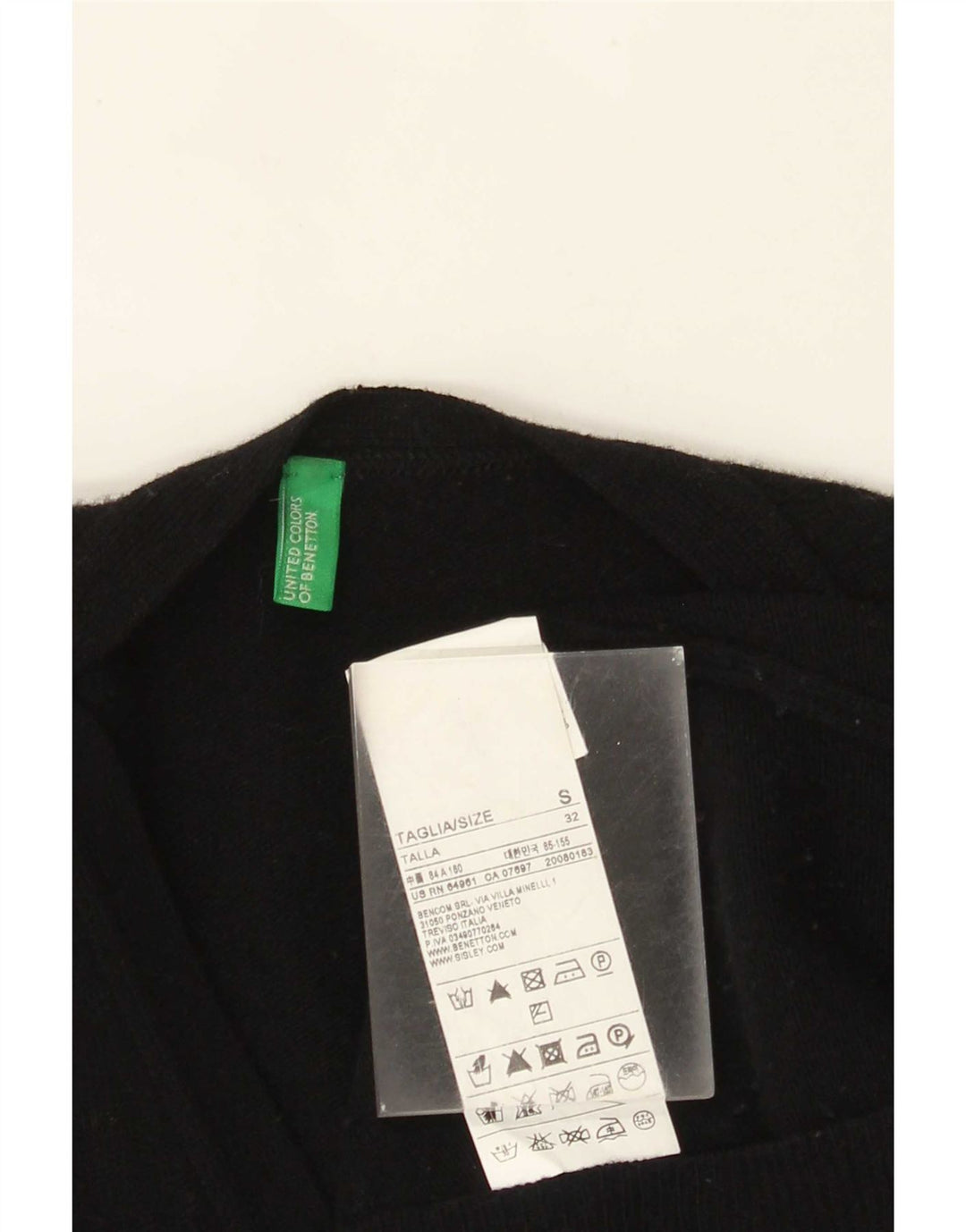 Γυναικείο πουλόβερ Benetton Cardigan UK 10 Small Black Wool