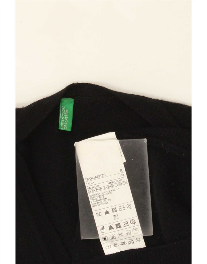 Γυναικείο πουλόβερ Benetton Cardigan UK 10 Small Black Wool