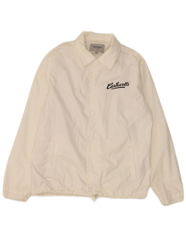 Carhartt Ανδρικό γραφικό μπουφάν βροχής UK 38 Medium White Nylon