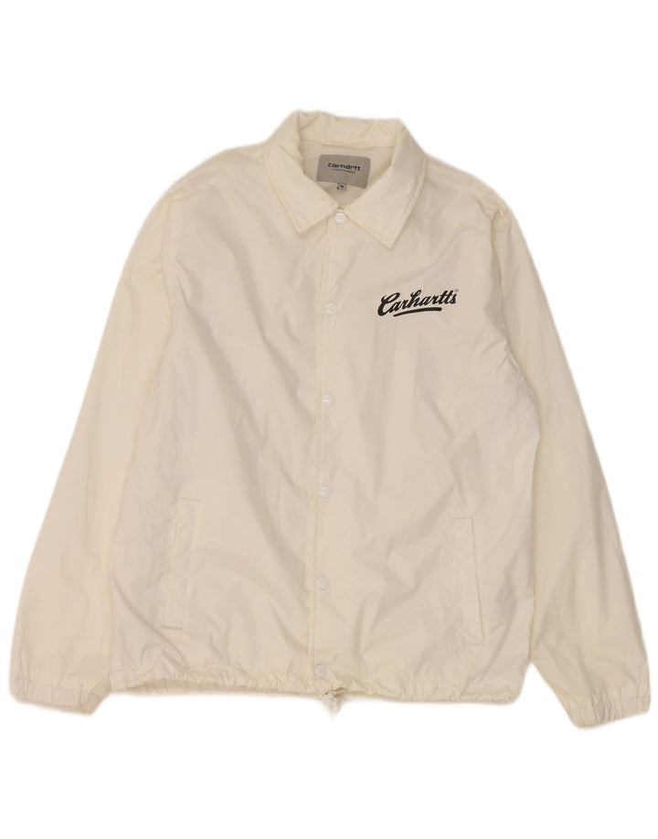 Carhartt Ανδρικό γραφικό μπουφάν βροχής UK 38 Medium White Nylon