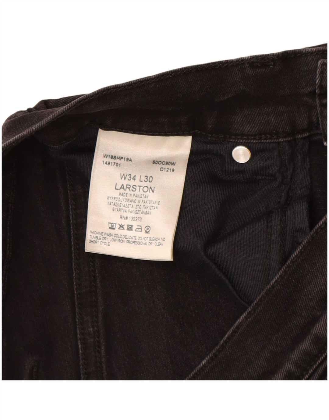 WRANGLER Ανδρικό τζιν Larston Slim W34 L28 Μαύρο βαμβακερό