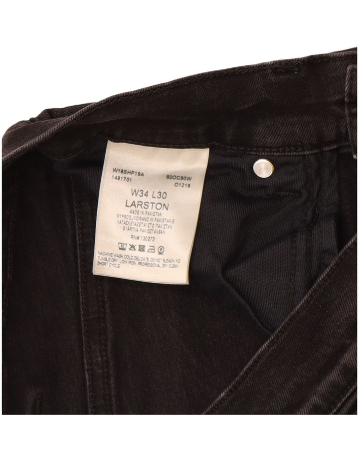 WRANGLER Ανδρικό τζιν Larston Slim W34 L28 Μαύρο βαμβακερό